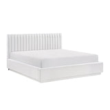 Mulvane Natural Eastern King Upholstered Platform Bed by Homelegance at Eve Furniture