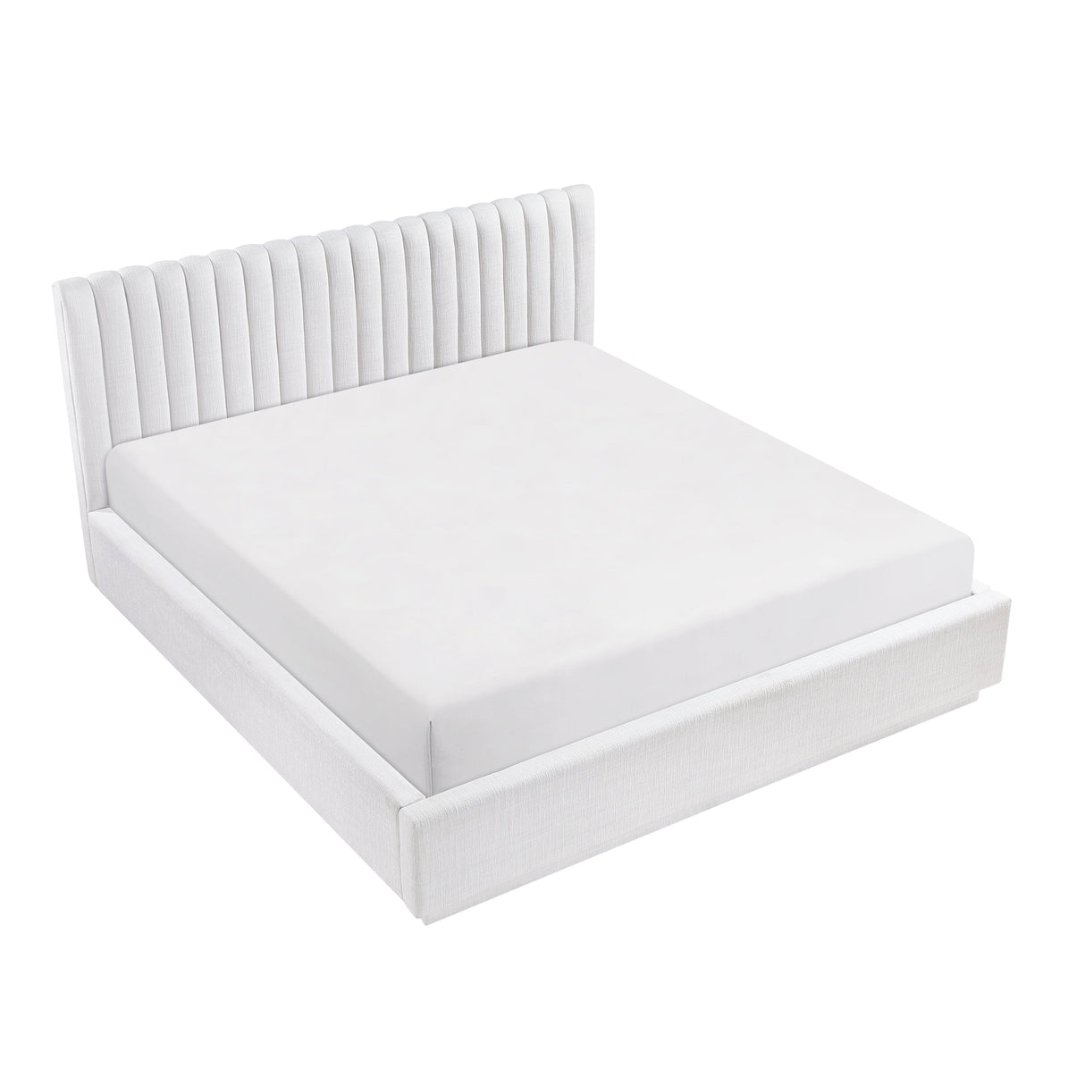 Mulvane Natural Eastern King Upholstered Platform Bed by Homelegance at Eve Furniture