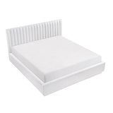 Mulvane Natural Eastern King Upholstered Platform Bed by Homelegance at Eve Furniture