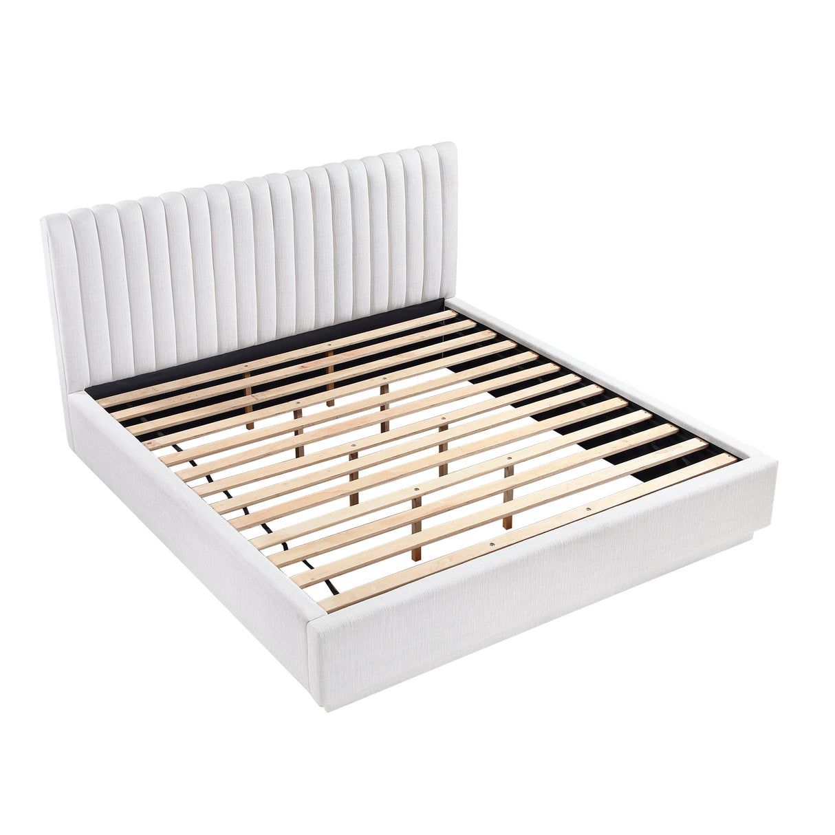 Mulvane Natural Eastern King Upholstered Platform Bed by Homelegance at Eve Furniture