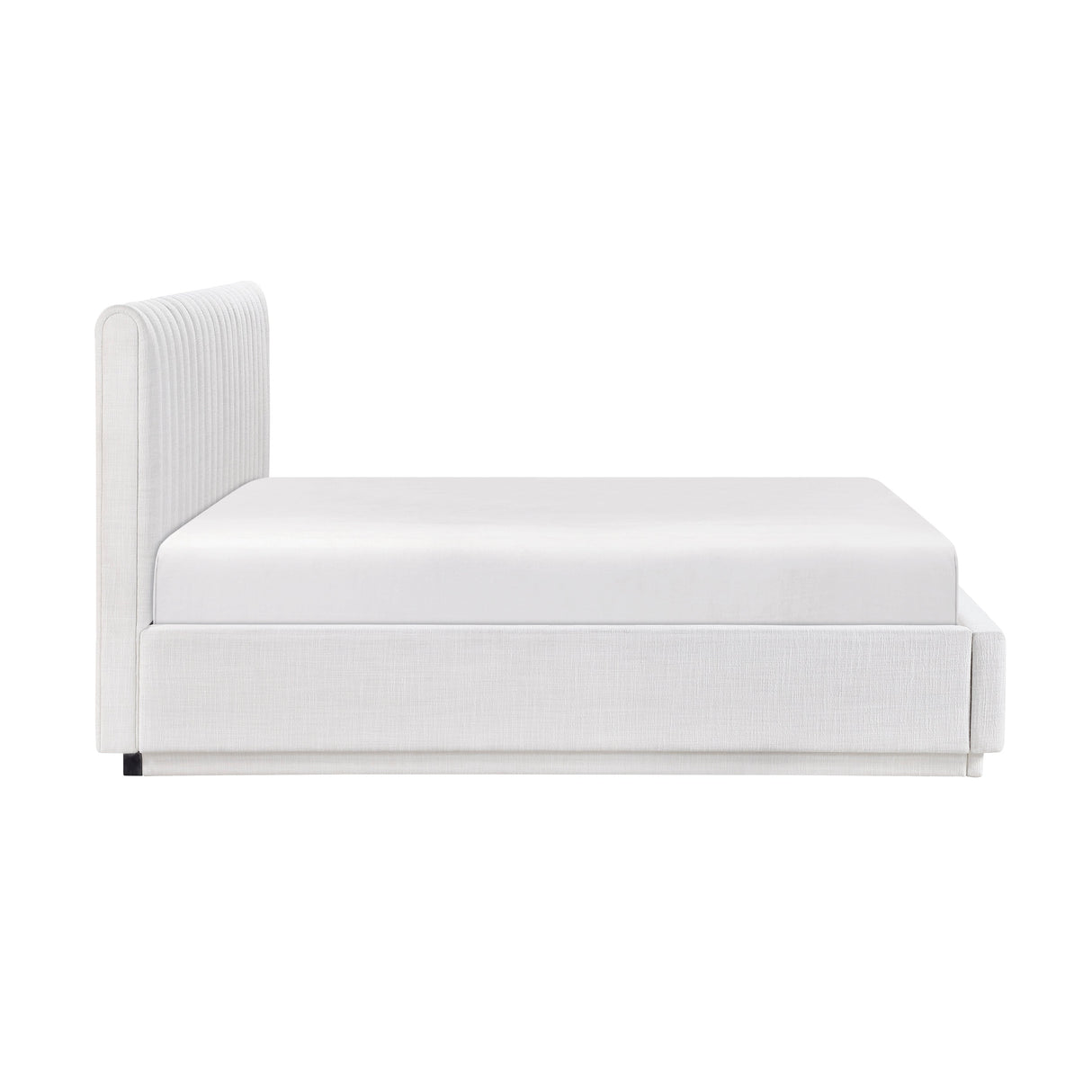 Mulvane Natural Eastern King Upholstered Platform Bed by Homelegance at Eve Furniture