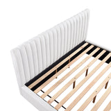 Mulvane Natural Eastern King Upholstered Platform Bed by Homelegance at Eve Furniture