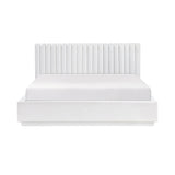 Mulvane Natural Eastern King Upholstered Platform Bed by Homelegance at Eve Furniture