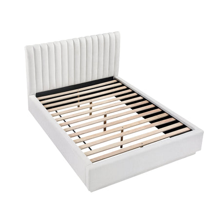 Mulvane Natural Full Upholstered Platform Bed by Homelegance at Eve Furniture