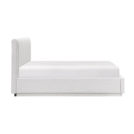 Mulvane Natural Full Upholstered Platform Bed by Homelegance at Eve Furniture