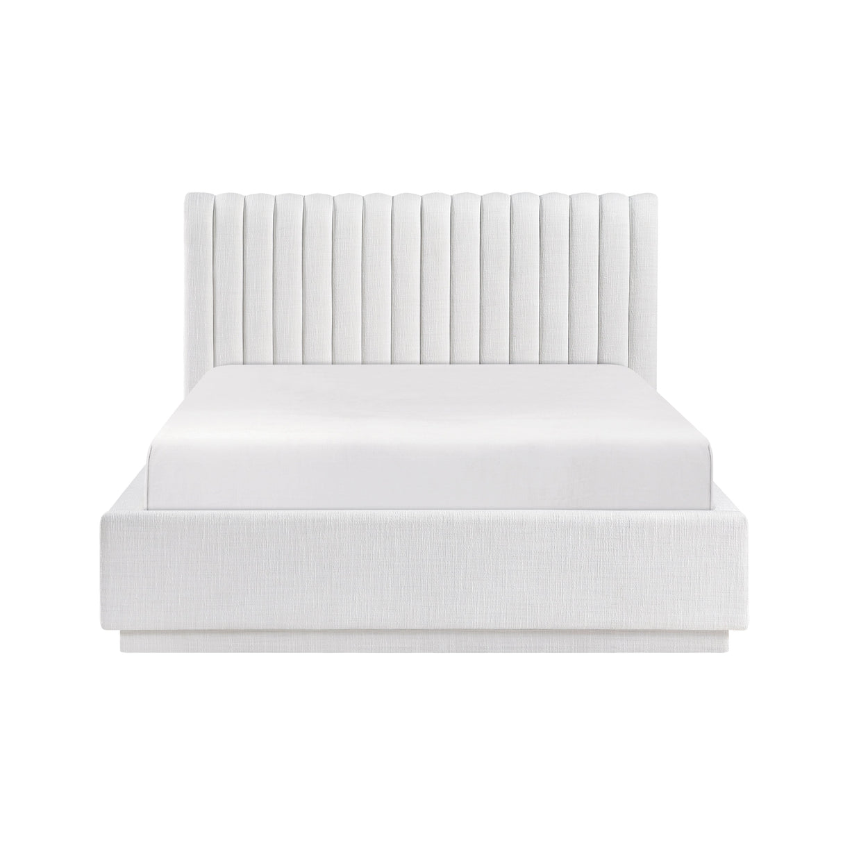 Mulvane Natural Queen Upholstered Platform Bed by Homelegance at Eve Furniture