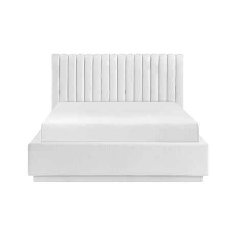 Mulvane Natural Queen Upholstered Platform Bed by Homelegance at Eve Furniture