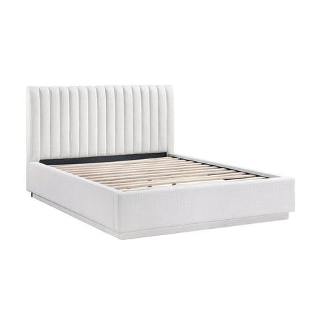Mulvane Natural Queen Upholstered Platform Bed by Homelegance at Eve Furniture
