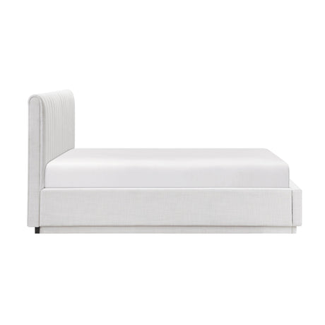 Mulvane Natural Queen Upholstered Platform Bed by Homelegance at Eve Furniture