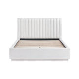 Mulvane Natural Queen Upholstered Platform Bed by Homelegance at Eve Furniture