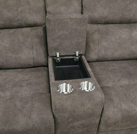 Muncie Brown 2-Piece Double Reclining Set by Homelegance at Eve Furniture