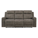 Muncie Brown 2-Piece Double Reclining Set by Homelegance at Eve Furniture