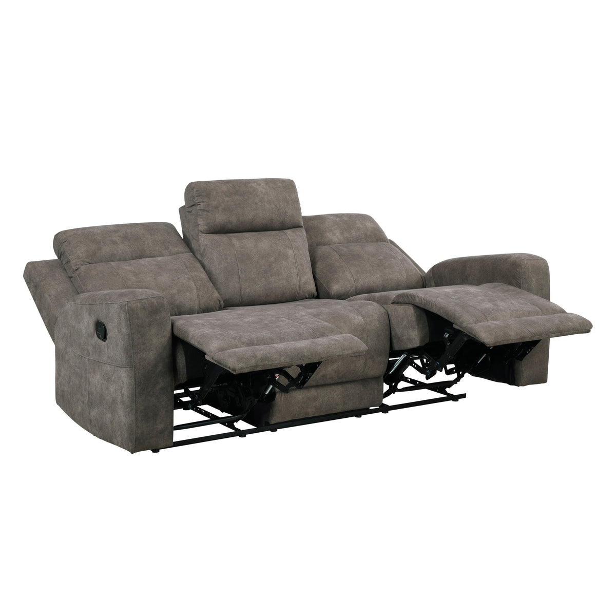 Muncie Brown 2-Piece Double Reclining Set by Homelegance at Eve Furniture