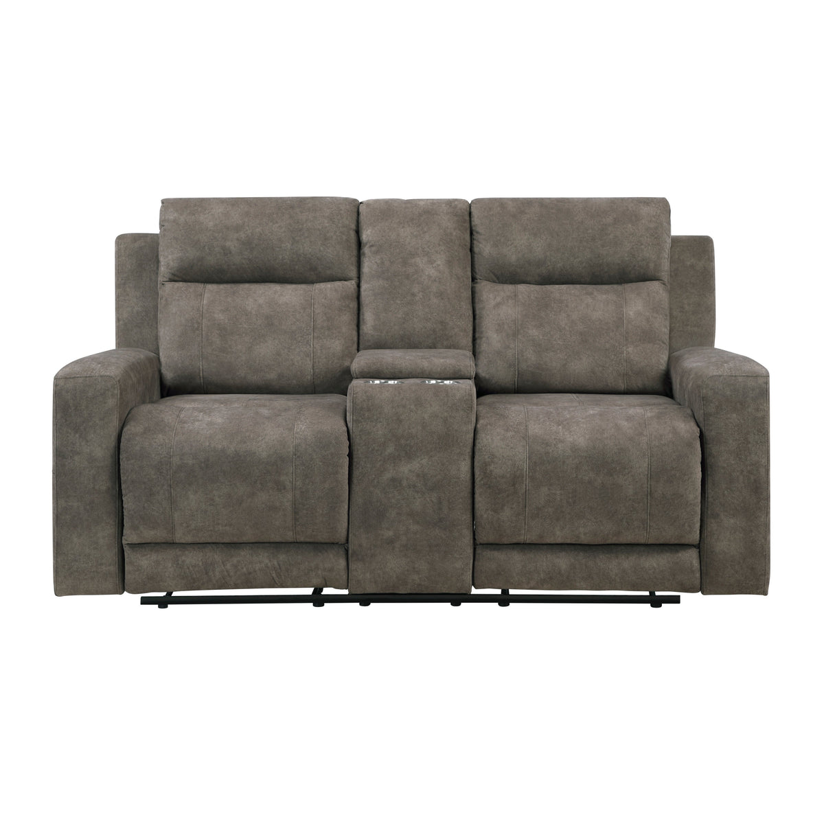 Muncie Brown 2-Piece Double Reclining Set by Homelegance at Eve Furniture