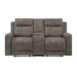 Muncie Brown 2-Piece Double Reclining Set by Homelegance at Eve Furniture