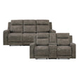 Muncie Brown 2-Piece Double Reclining Set by Homelegance at Eve Furniture