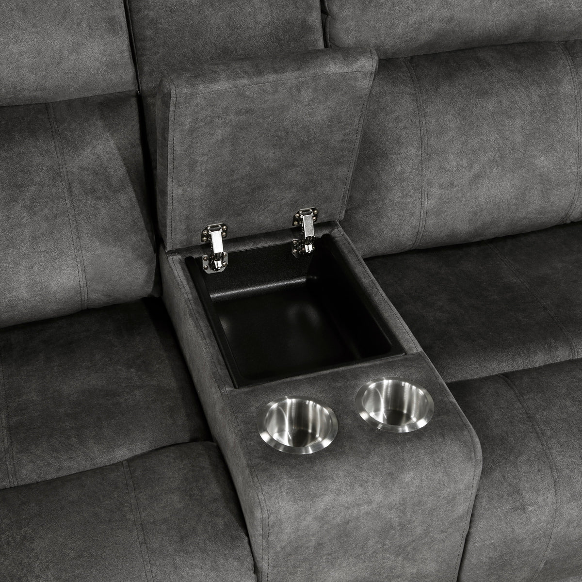 Muncie Brownish Gray 2-Piece Double Reclining Set by Homelegance at Eve Furniture