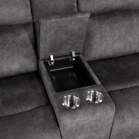 Muncie Brownish Gray 2-Piece Double Reclining Set by Homelegance at Eve Furniture