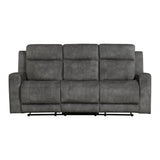 Muncie Brownish Gray 2-Piece Double Reclining Set by Homelegance at Eve Furniture