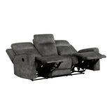 Muncie Brownish Gray 2-Piece Double Reclining Set by Homelegance at Eve Furniture