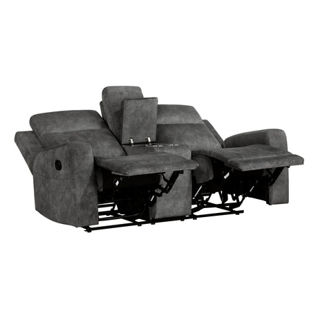 Muncie Brownish Gray 2-Piece Double Reclining Set by Homelegance at Eve Furniture