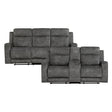 Muncie Brownish Gray 2-Piece Double Reclining Set by Homelegance at Eve Furniture