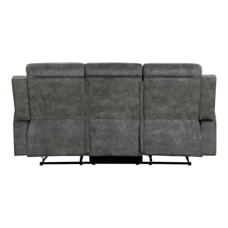 Muncie Brownish Gray Double Reclining Sofa by Homelegance at Eve Furniture