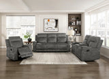 Muncie Brownish Gray Double Reclining Sofa by Homelegance at Eve Furniture