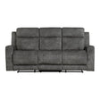 Muncie Brownish Gray Double Reclining Sofa by Homelegance at Eve Furniture