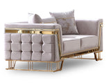 Munich 3-pieces (Sofa & Loveseat & Chair) Livingroom Set in Cream by Furnia at Eve Furniture