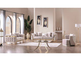 Munich Cream Stationary Loveseat by Furnia at Eve Furniture