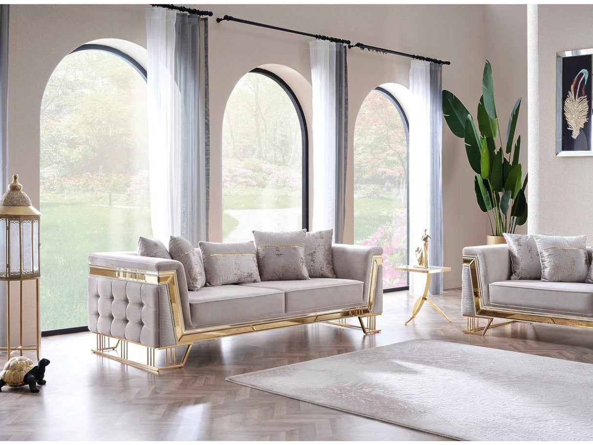 Munich Cream Stationary Sofa by Furnia at Eve Furniture