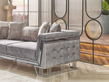 Munich Grey Stationary Loveseat by Furnia at Eve Furniture