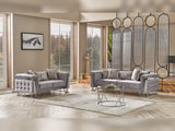 Munich Grey Stationary Loveseat by Furnia at Eve Furniture