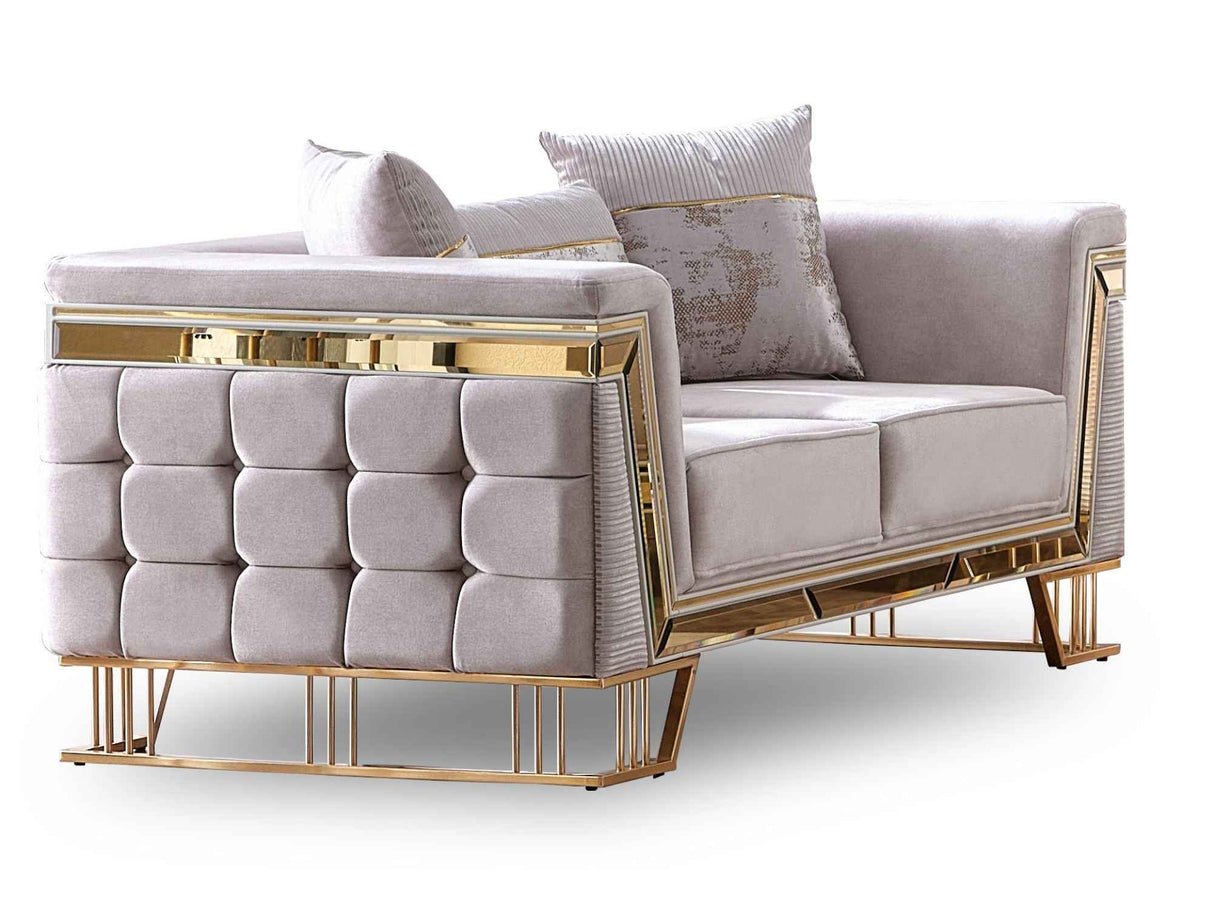 Munich Stationary Loveseat Cream by Furnia at Eve Furniture