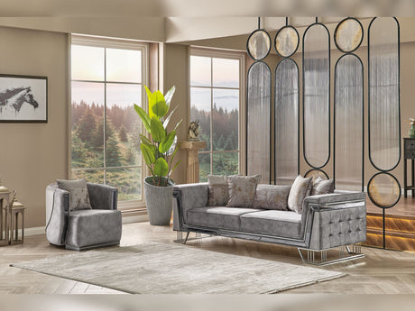 Munich Stationary Sofa Grey by Furnia at Eve Furniture