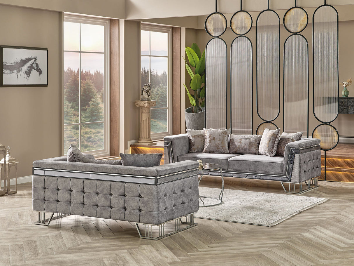 Munich Stationary Sofa Grey by Furnia at Eve Furniture