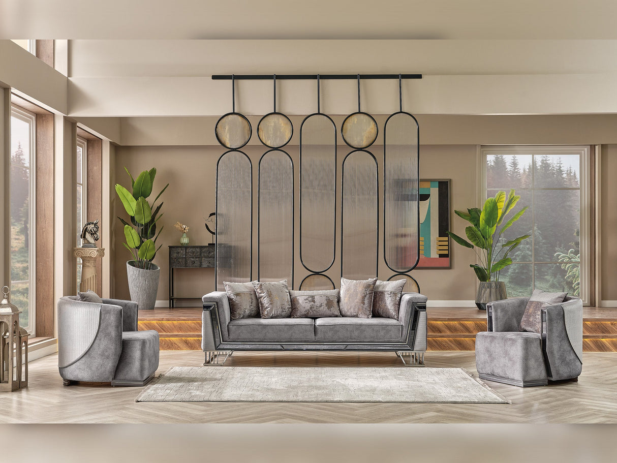Munich Stationary Sofa Grey by Furnia at Eve Furniture