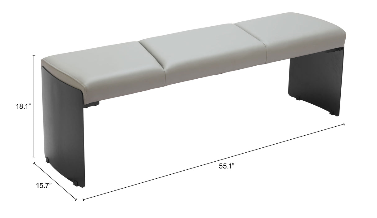 Mur Gray Bench by Zuomod at Eve Furniture