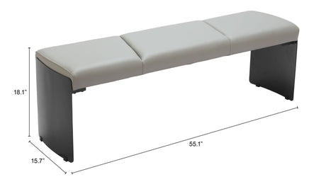 Mur Gray Bench by Zuomod at Eve Furniture