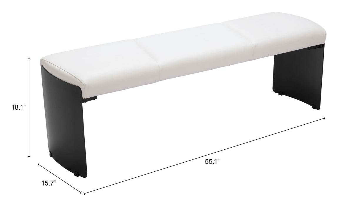 Mur White Bench by Zuomod at Eve Furniture