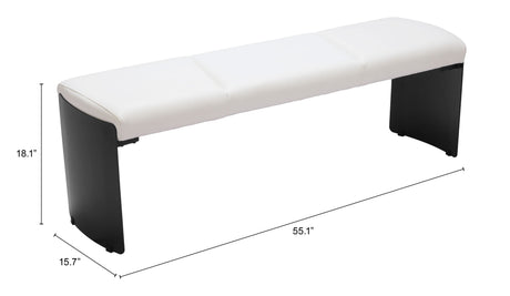 Mur White Bench by Zuomod at Eve Furniture