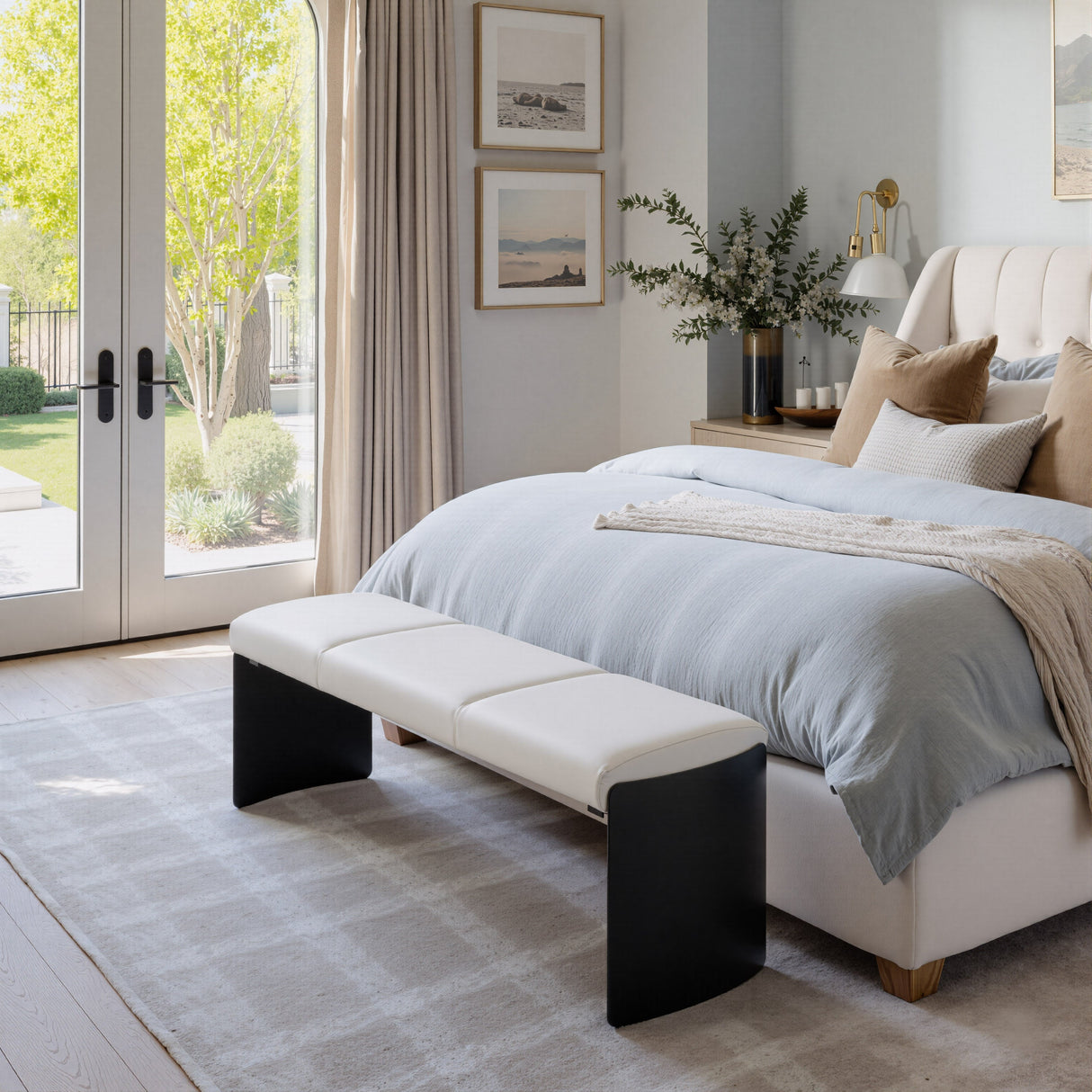 Mur White Bench by Zuomod at Eve Furniture