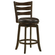 Murphy Dark Cherry and Brown Ladder Back Counter Height Swivel Bar Stool by Coaster at Eve Furniture