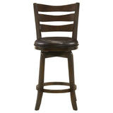 Murphy Dark Cherry and Brown Ladder Back Counter Height Swivel Bar Stool by Coaster at Eve Furniture