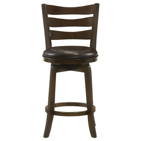 Murphy Dark Cherry and Brown Ladder Back Counter Height Swivel Bar Stool by Coaster at Eve Furniture