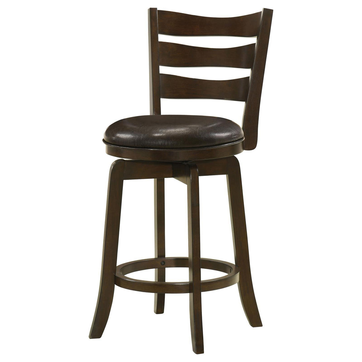 Murphy Dark Cherry and Brown Ladder Back Counter Height Swivel Bar Stool by Coaster at Eve Furniture