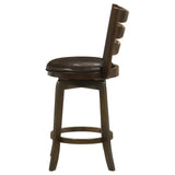 Murphy Dark Cherry and Brown Ladder Back Counter Height Swivel Bar Stool by Coaster at Eve Furniture