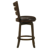 Murphy Dark Cherry and Brown Ladder Back Counter Height Swivel Bar Stool by Coaster at Eve Furniture