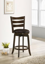 Murphy Dark Cherry and Brown Ladder Back Counter Height Swivel Bar Stool by Coaster at Eve Furniture